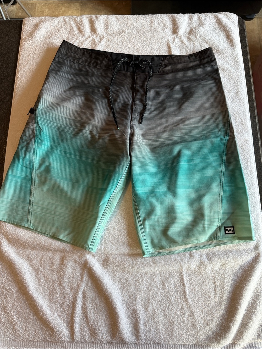 Billabong Men’s Black to Teal Ombre Board Shorts